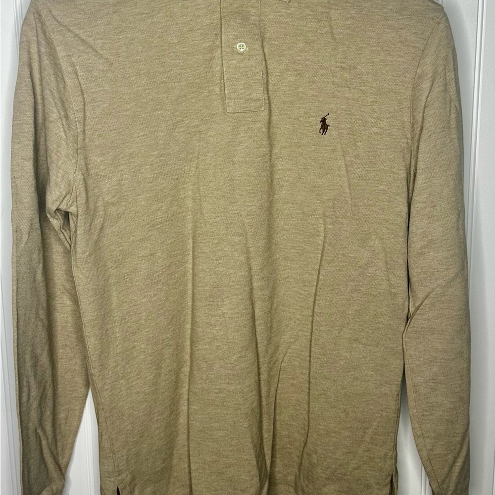 Ralph Lauren Tan Long Sleeve Tee Classic Style